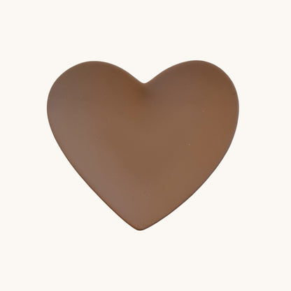 Brown heart-shaped trinket plate