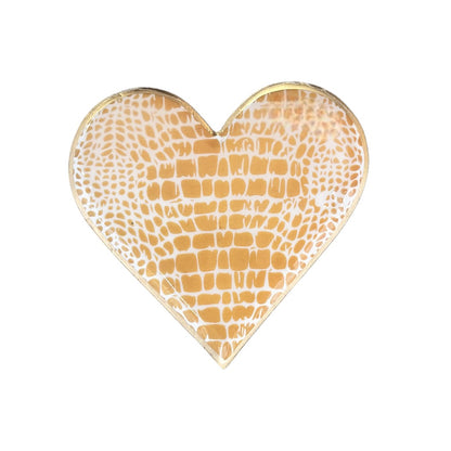 The Wild Collection Enameled Metal Heart Shaped Dish