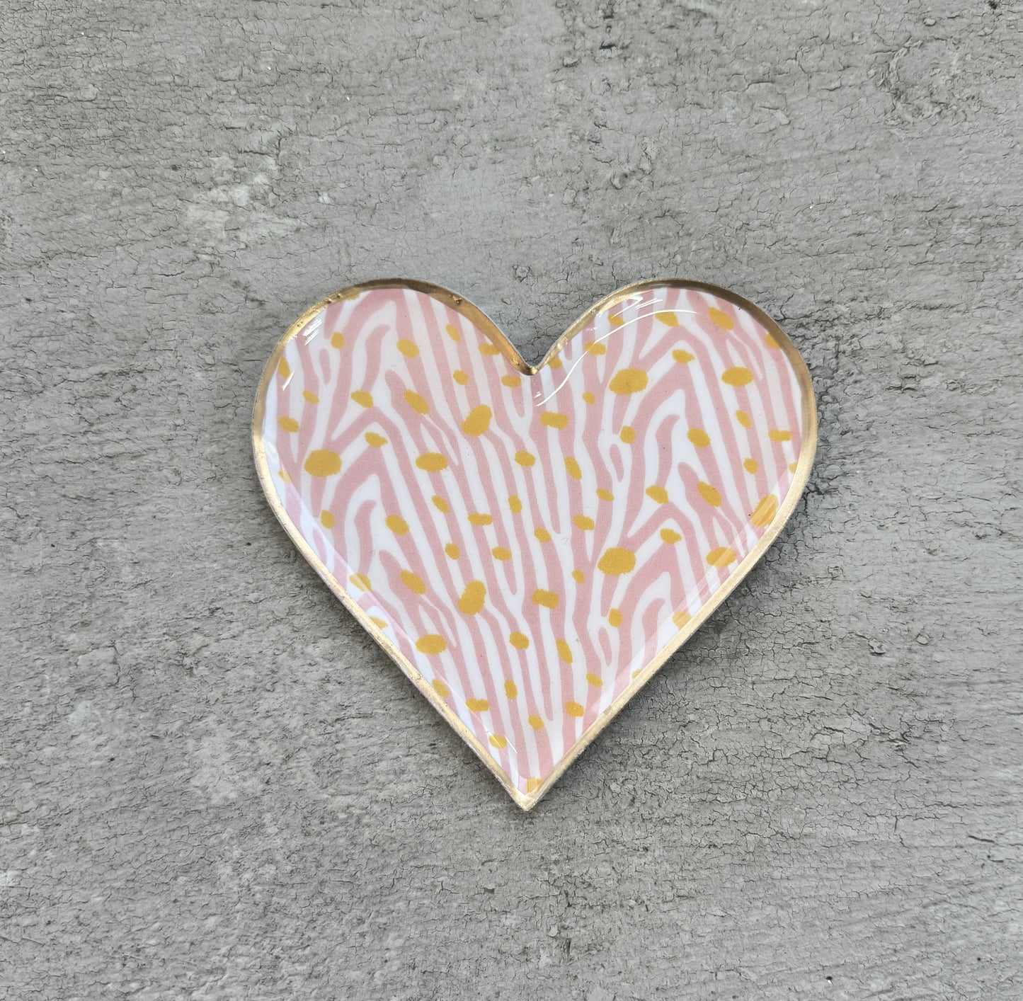 The Wild Collection Enameled Metal Heart Shaped Dish