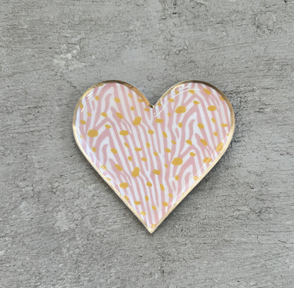 The Wild Collection Enameled Metal Heart Shaped Dish