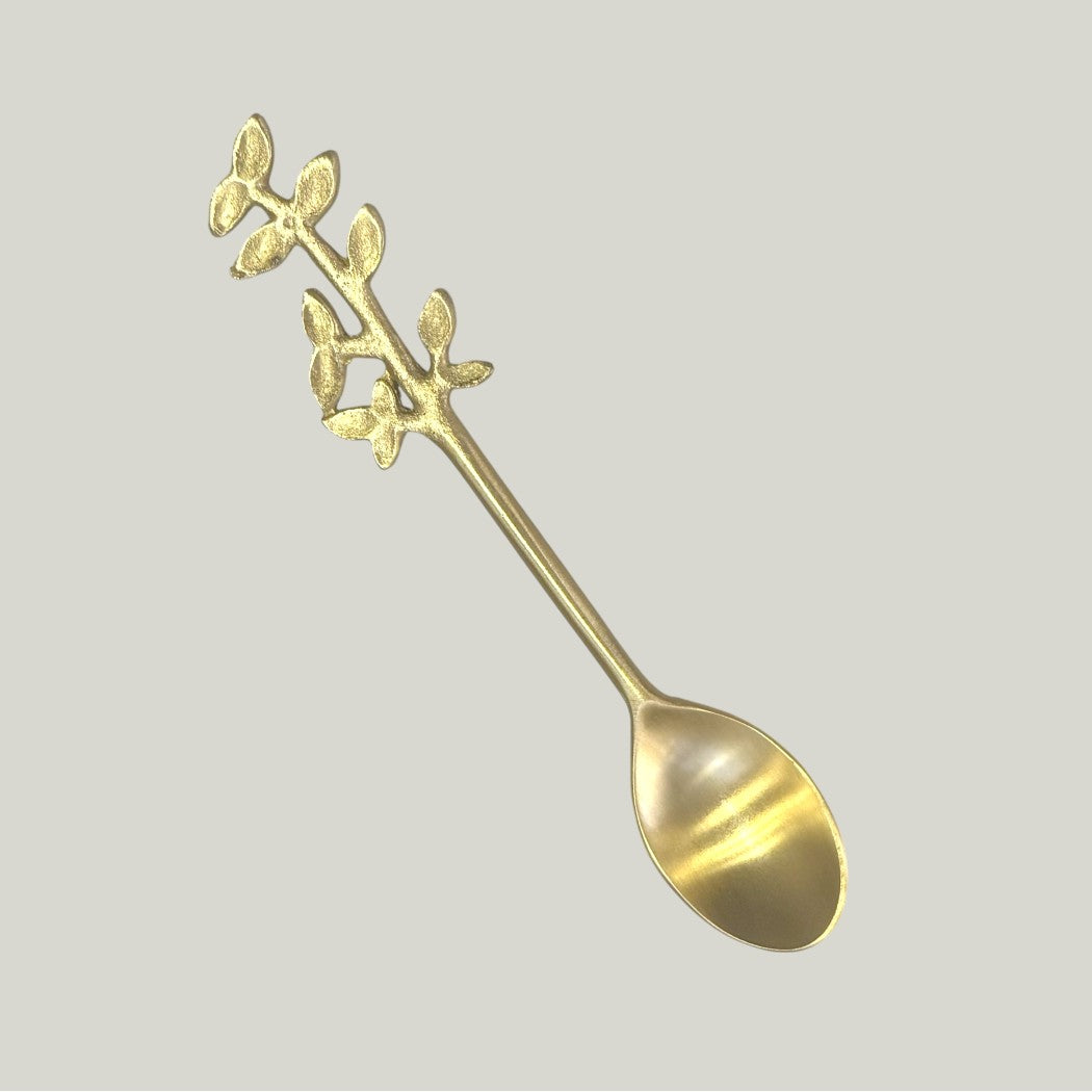 Brass Spoon w/Botanical Handle