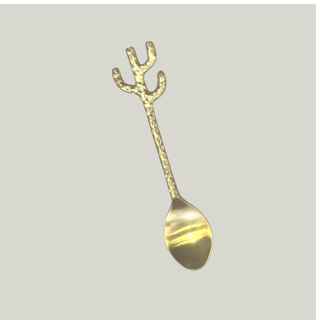 Brass Spoon w/Botanical Handle