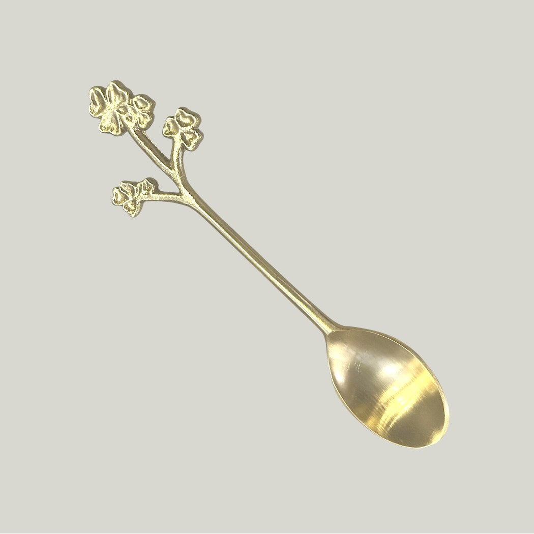 Brass Spoon w/Botanical Handle