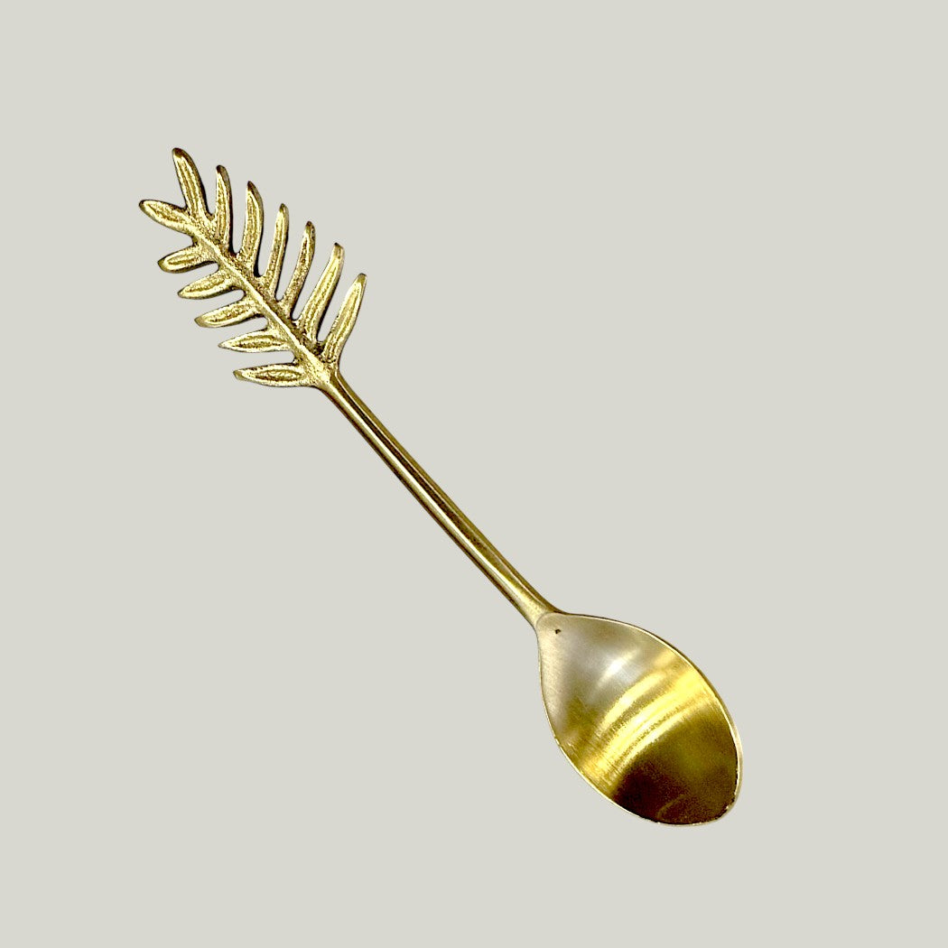 Brass Spoon w/Botanical Handle