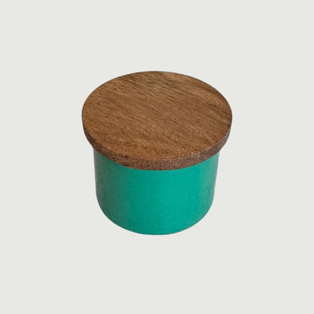 Metal Mini Pinch Pot with Acacia Wood Lid, 8 Color Options