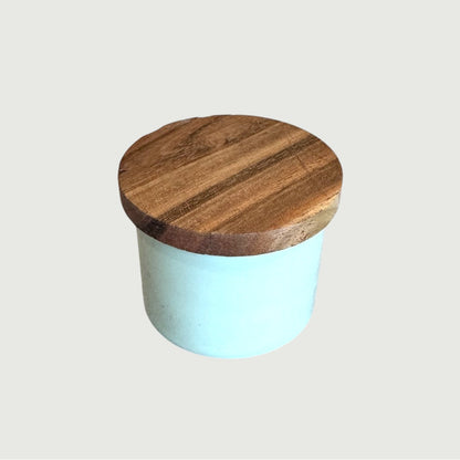 Metal Mini Pinch Pot with Acacia Wood Lid, 8 Color Options