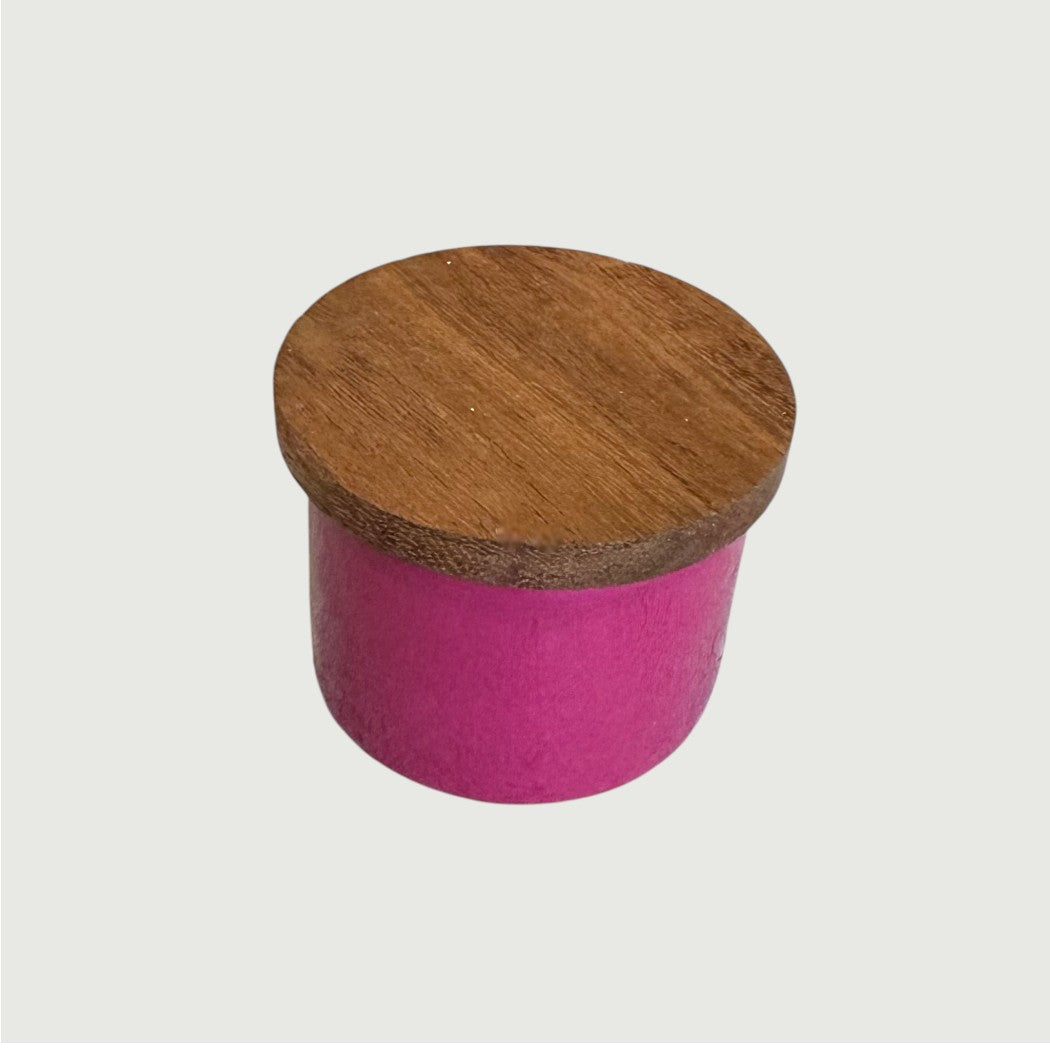 Metal Mini Pinch Pot with Acacia Wood Lid, 8 Color Options