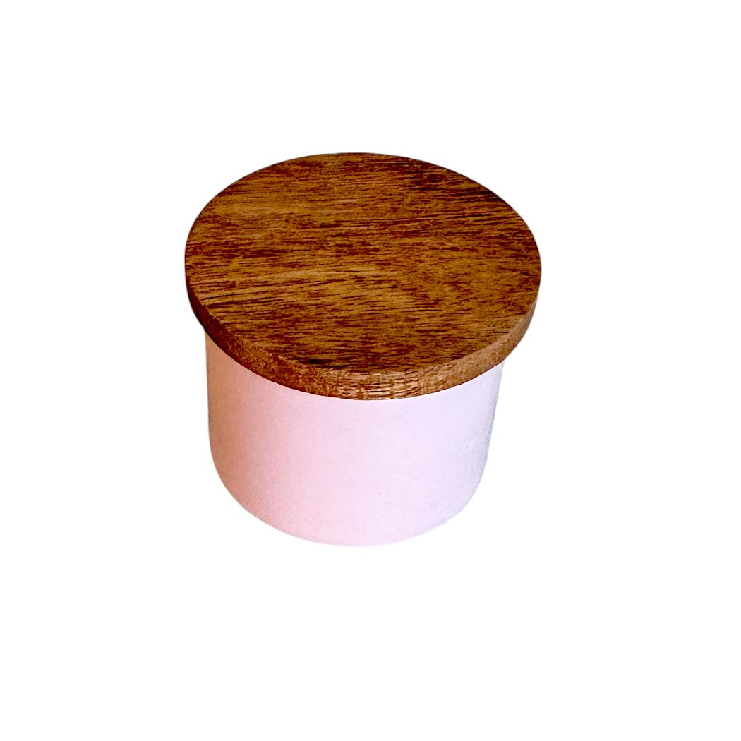 Metal Mini Pinch Pot with Acacia Wood Lid, 8 Color Options