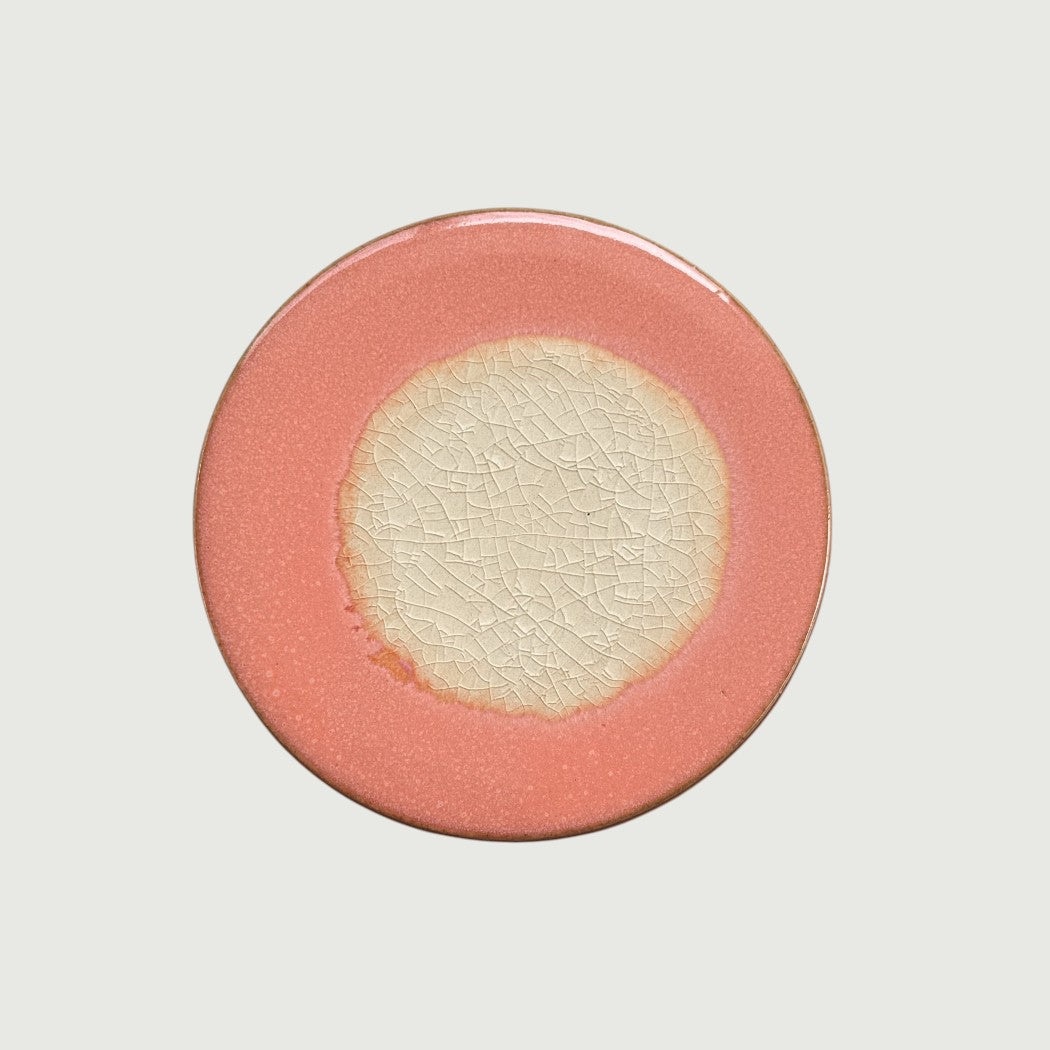 Reactive Glaze Stoneware Trivet & Coaster, 4.3" Diameter