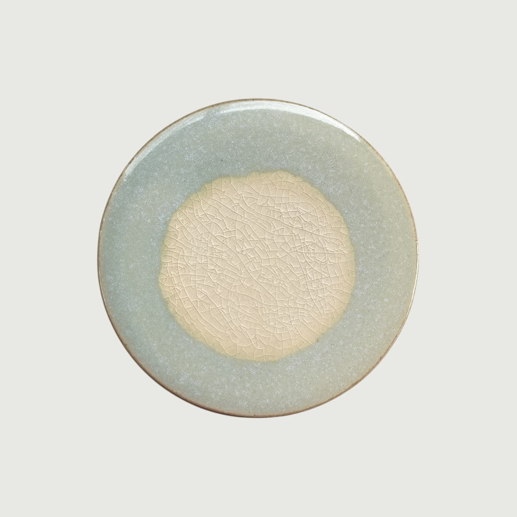 Reactive Glaze Stoneware Trivet & Coaster, 4.3" Diameter
