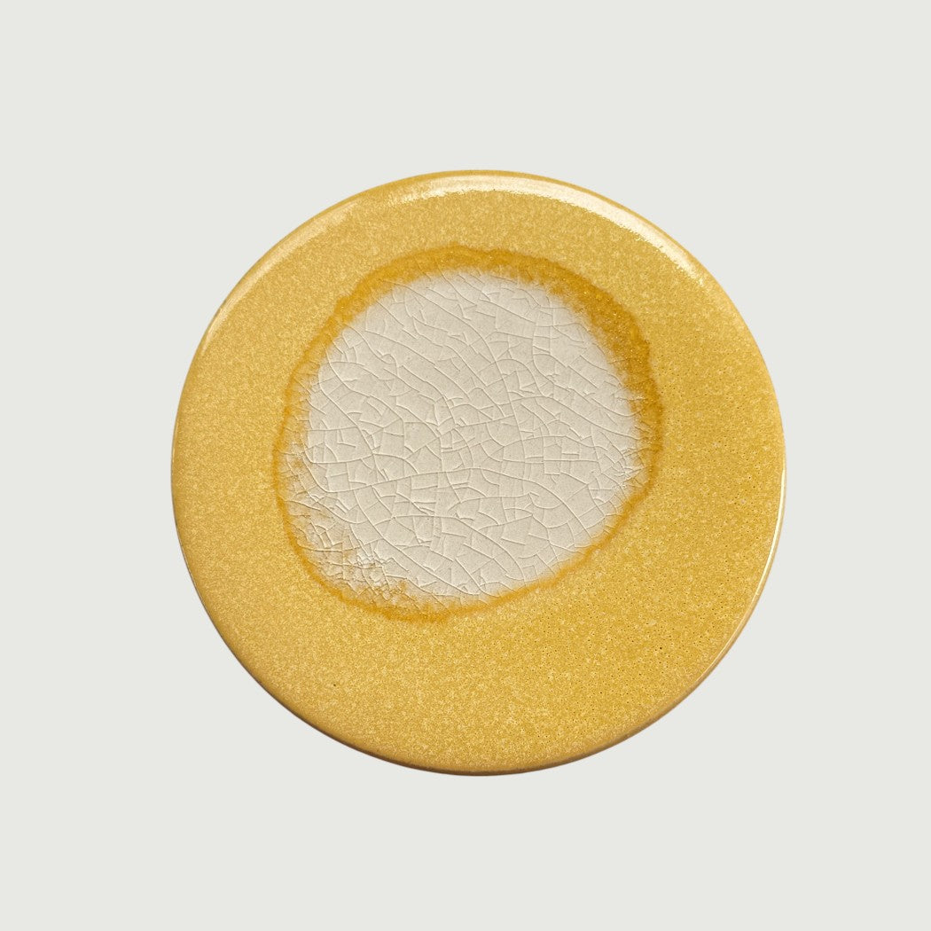 Reactive Glaze Stoneware Trivet & Coaster, 4.3" Diameter