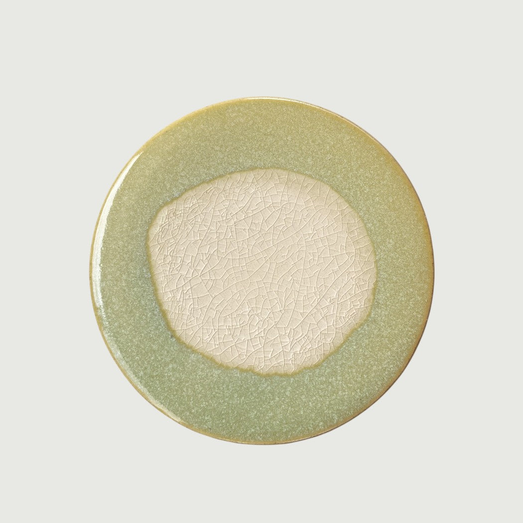 Reactive Glaze Stoneware Trivet & Coaster, 4.3" Diameter