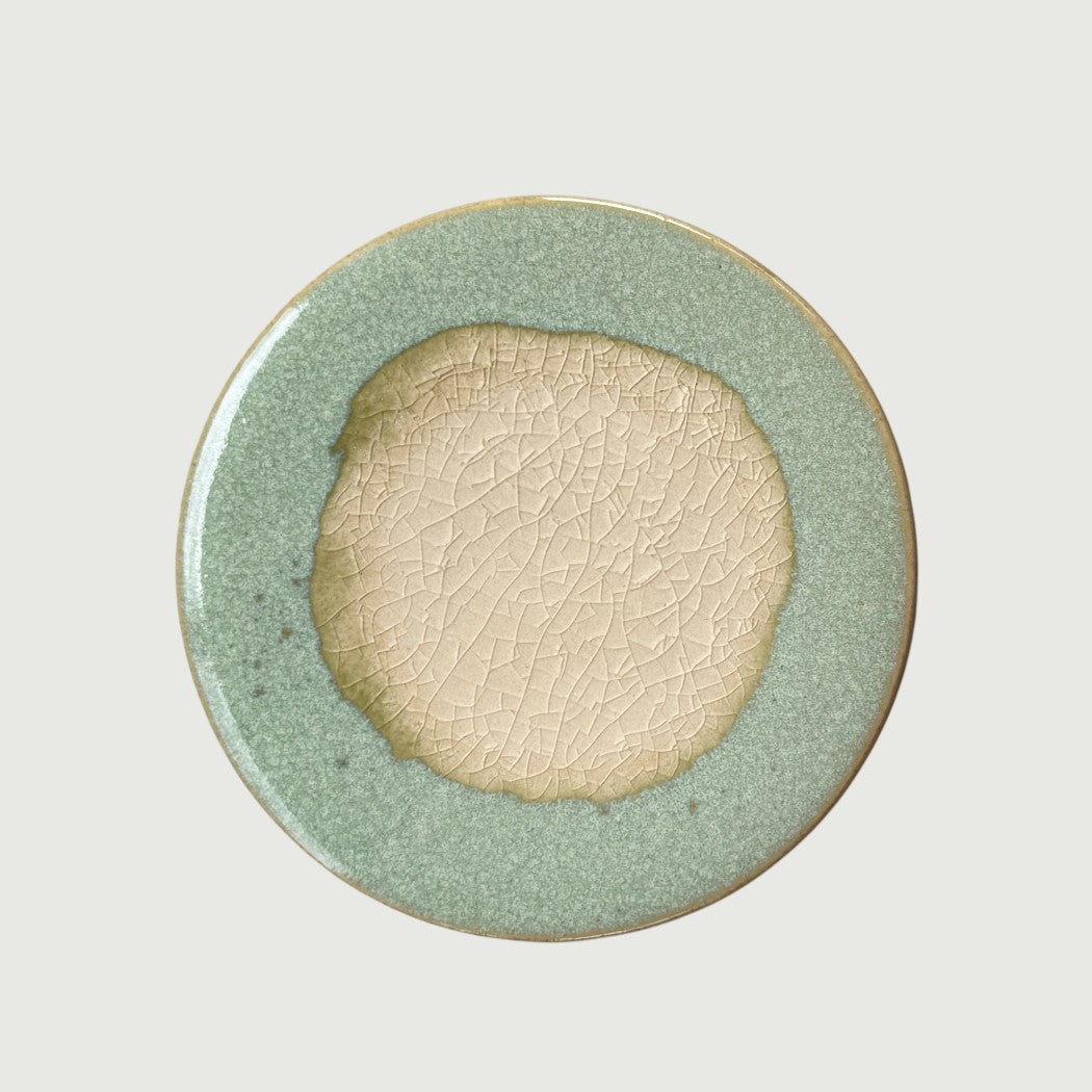 Reactive Glaze Stoneware Trivet & Coaster, 4.3" Diameter