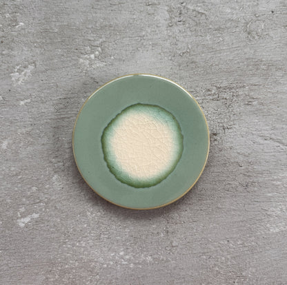 Reactive Glaze Stoneware Trivet & Coaster, 4.3" Diameter
