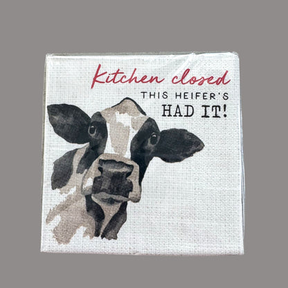 Cow cocktail napkins with funny message
