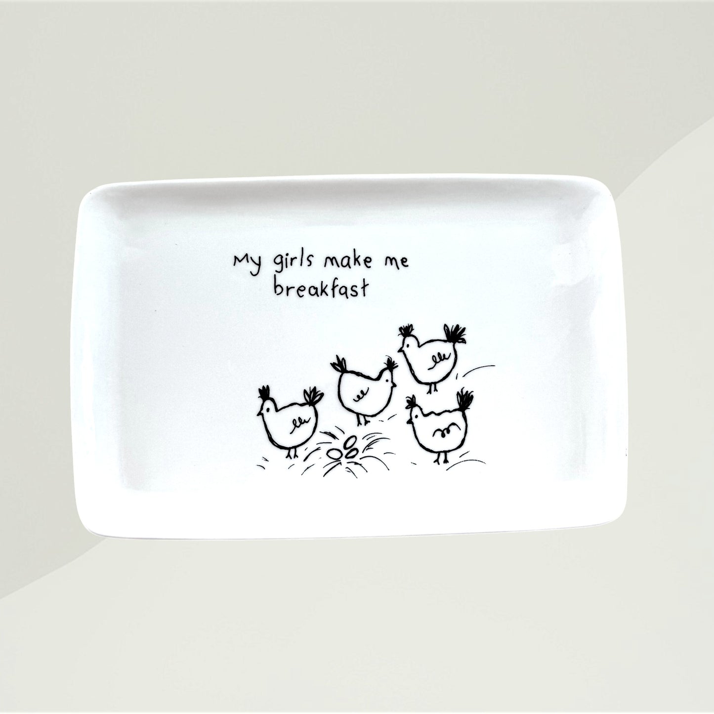 Whimsical Chicken Stoneware Serving Platter