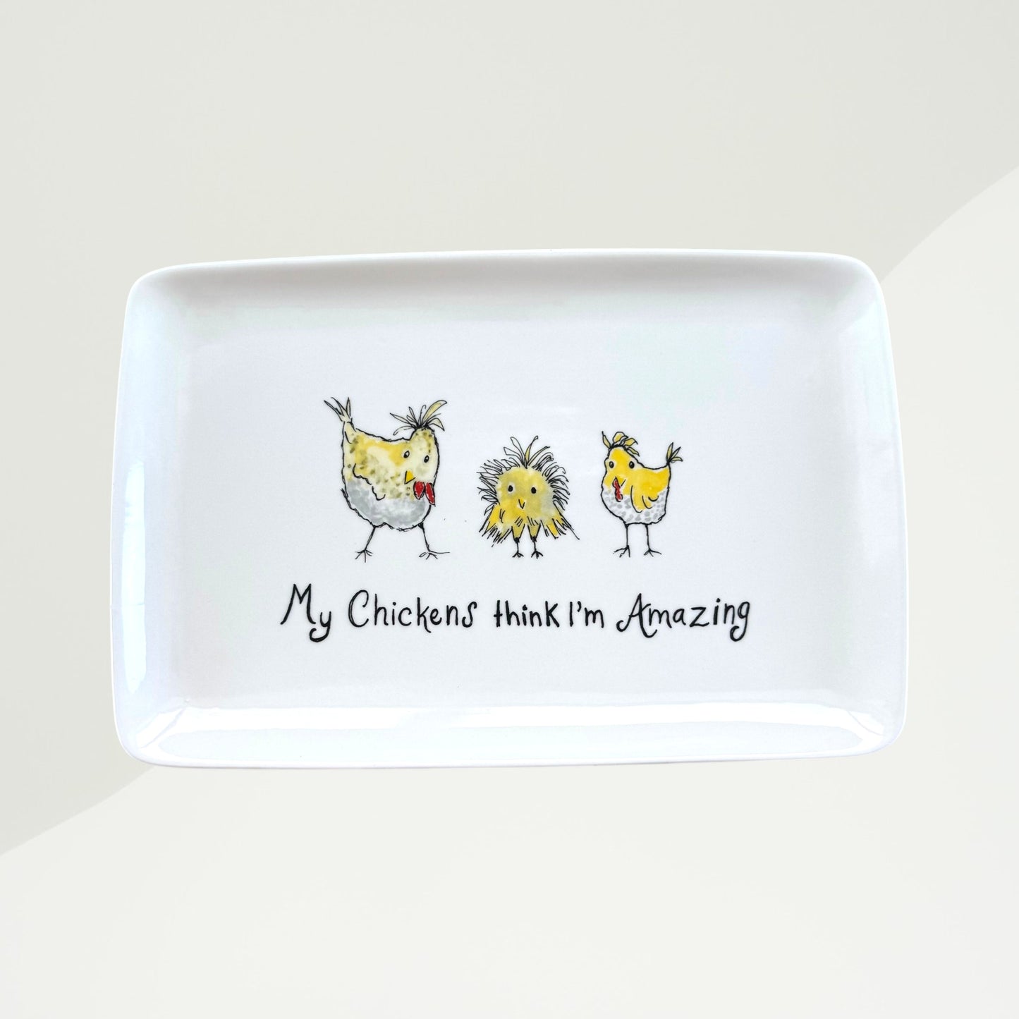 Whimsical Chicken Stoneware Serving Platter