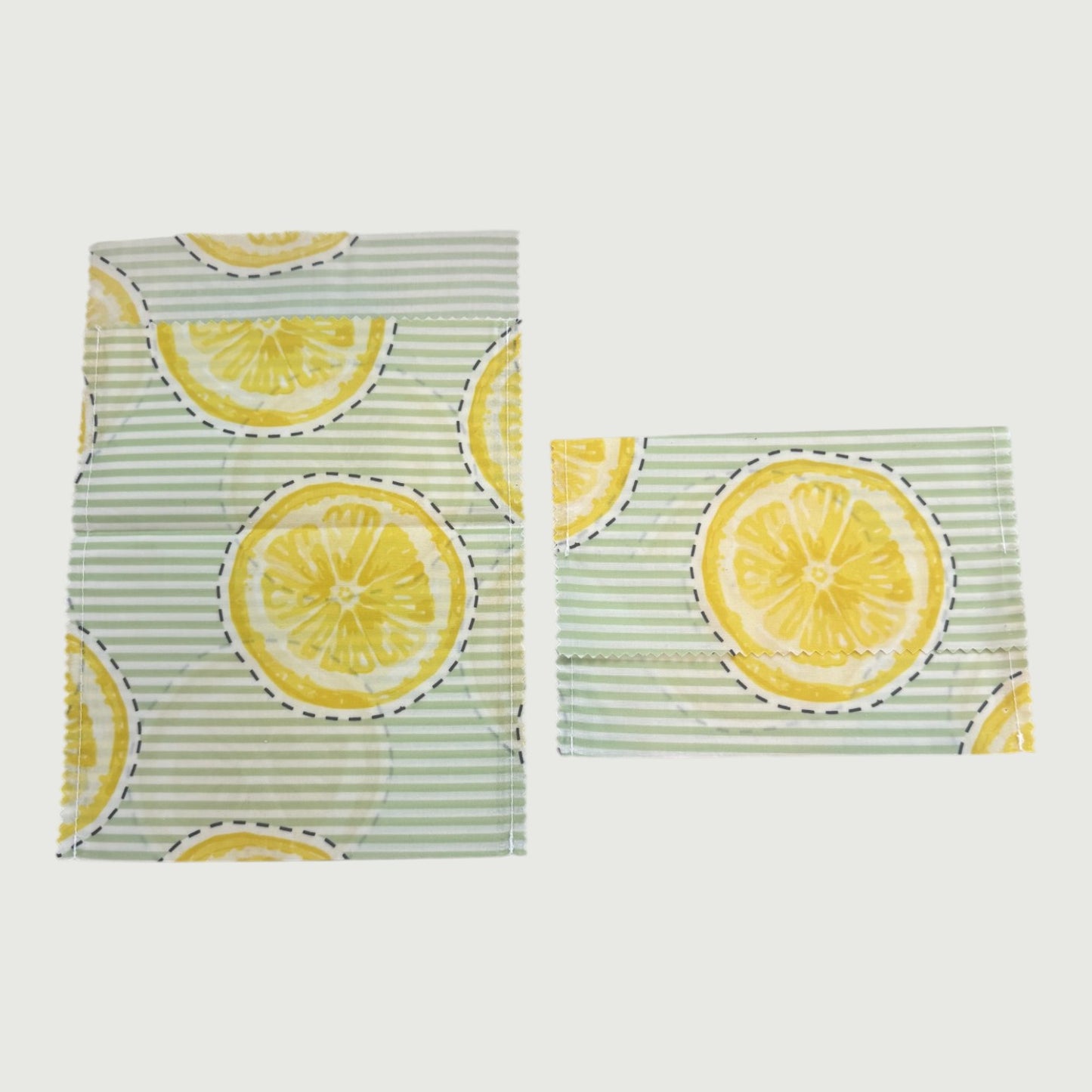 Reusable Fabric Beeswax Food Bags with Prints, Set of 2, 12 Styles