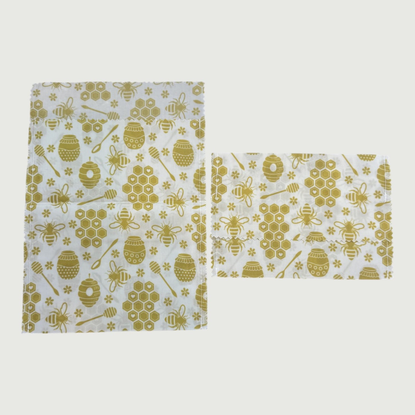 Reusable Fabric Beeswax Food Bags with Prints, Set of 2, 12 Styles