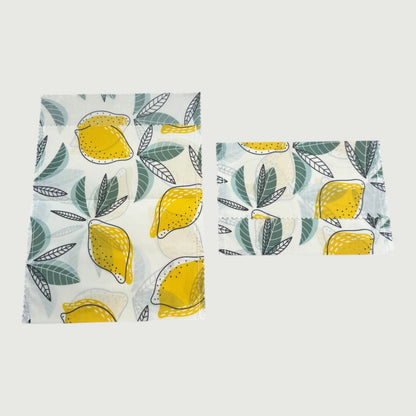 Reusable Fabric Beeswax Food Bags with Prints, Set of 2, 12 Styles