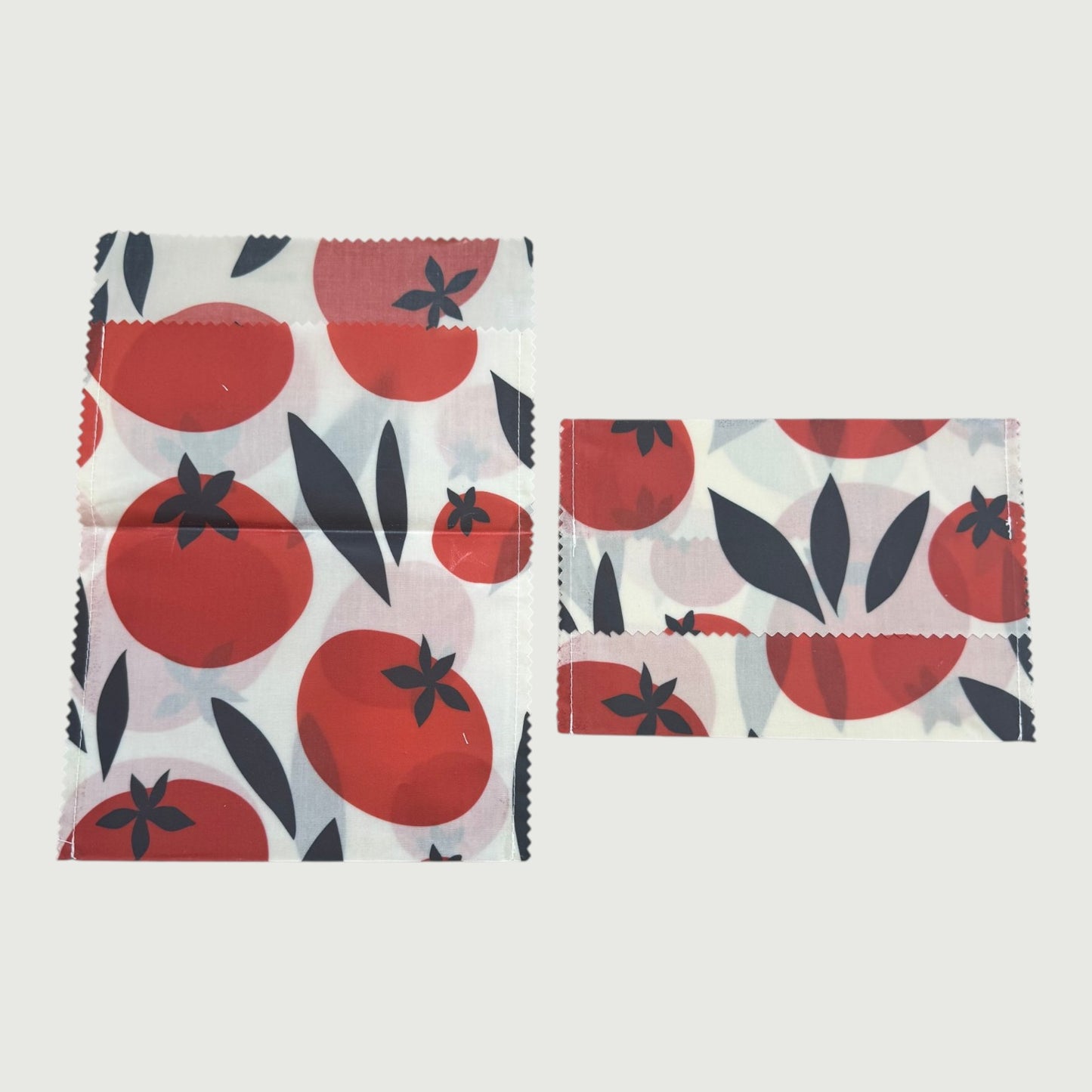Reusable Fabric Beeswax Food Bags with Prints, Set of 2, 12 Styles