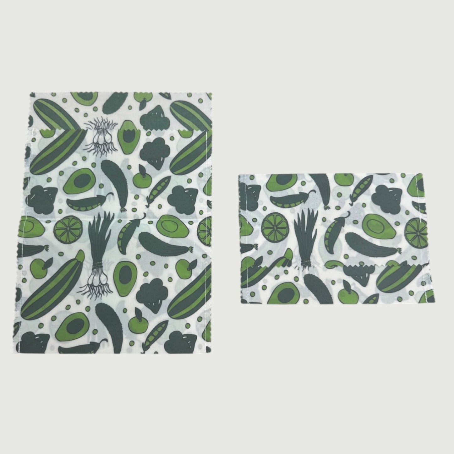 Reusable Fabric Beeswax Food Bags with Prints, Set of 2, 12 Styles