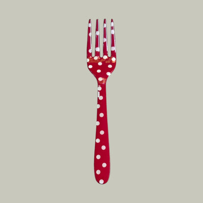 Festive Dotted & Striped Patterned Forks