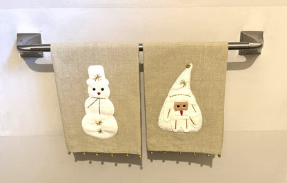 Holiday Felt Applique Towels by Mud Pie