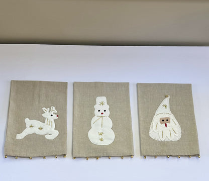 Holiday Felt Applique Towels by Mud Pie