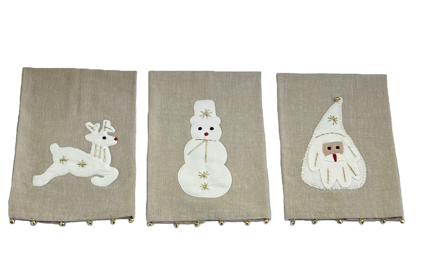 Holiday Felt Applique Towels by Mud Pie