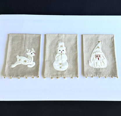 Holiday Felt Applique Towels by Mud Pie