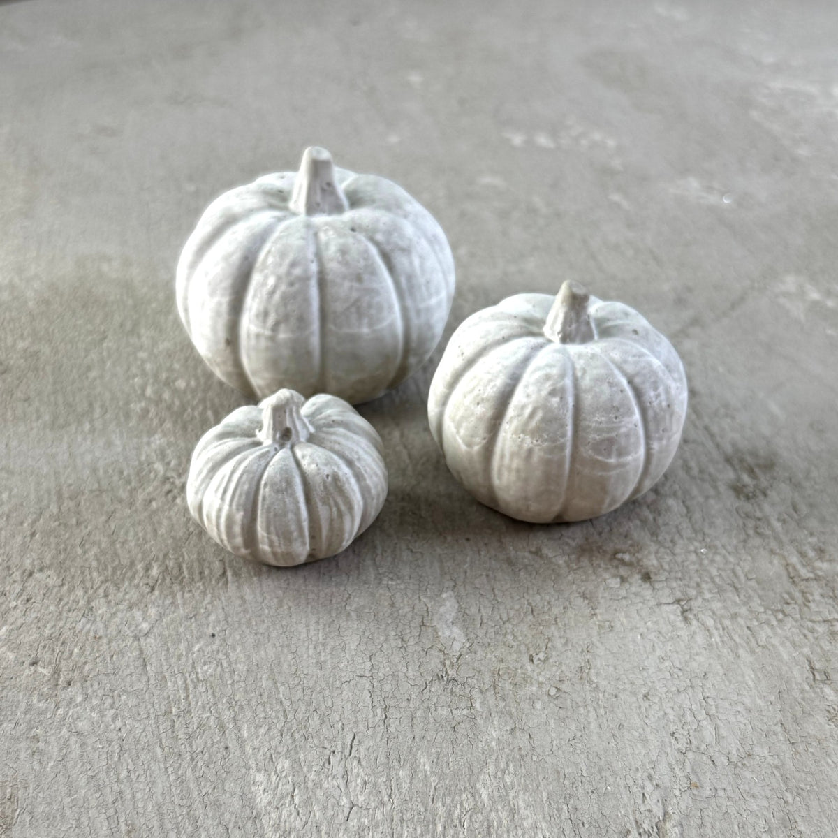 Handmade Concrete Pumpkins: Set of 3