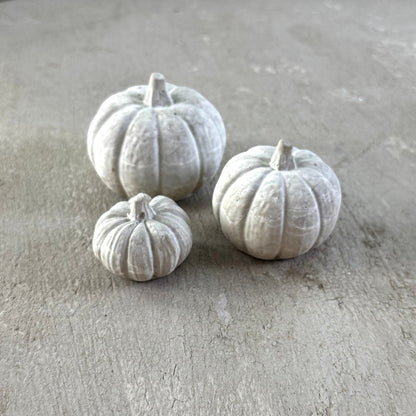 Handmade Concrete Pumpkins: Set of 3