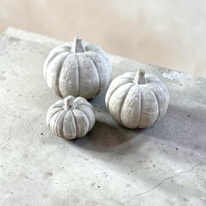 Handmade Concrete Pumpkins: Set of 3
