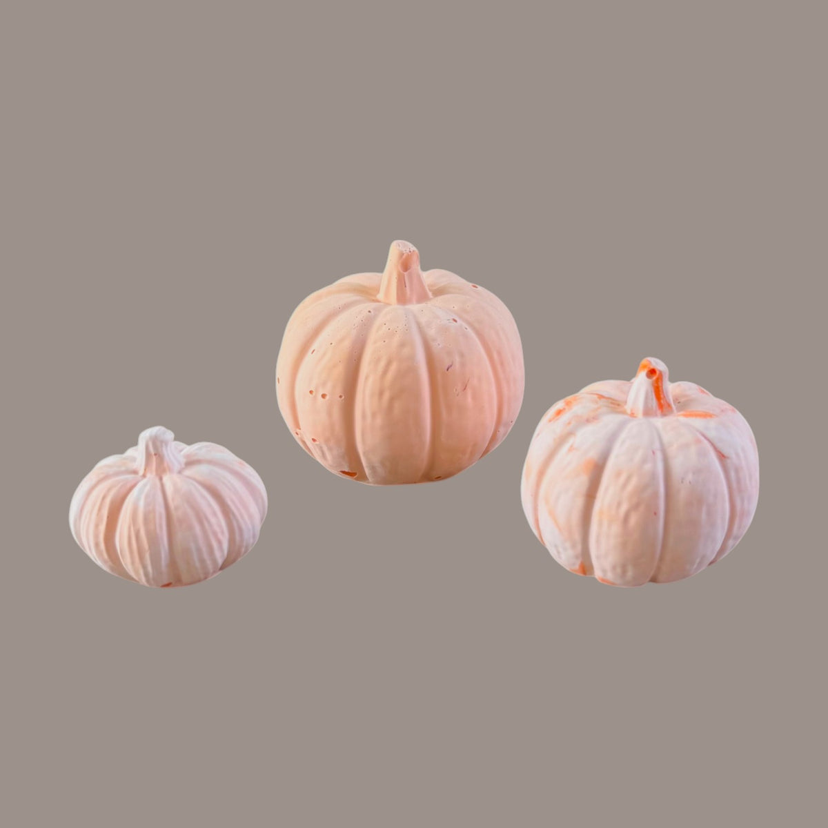 Handmade Concrete Pumpkins: Set of 3