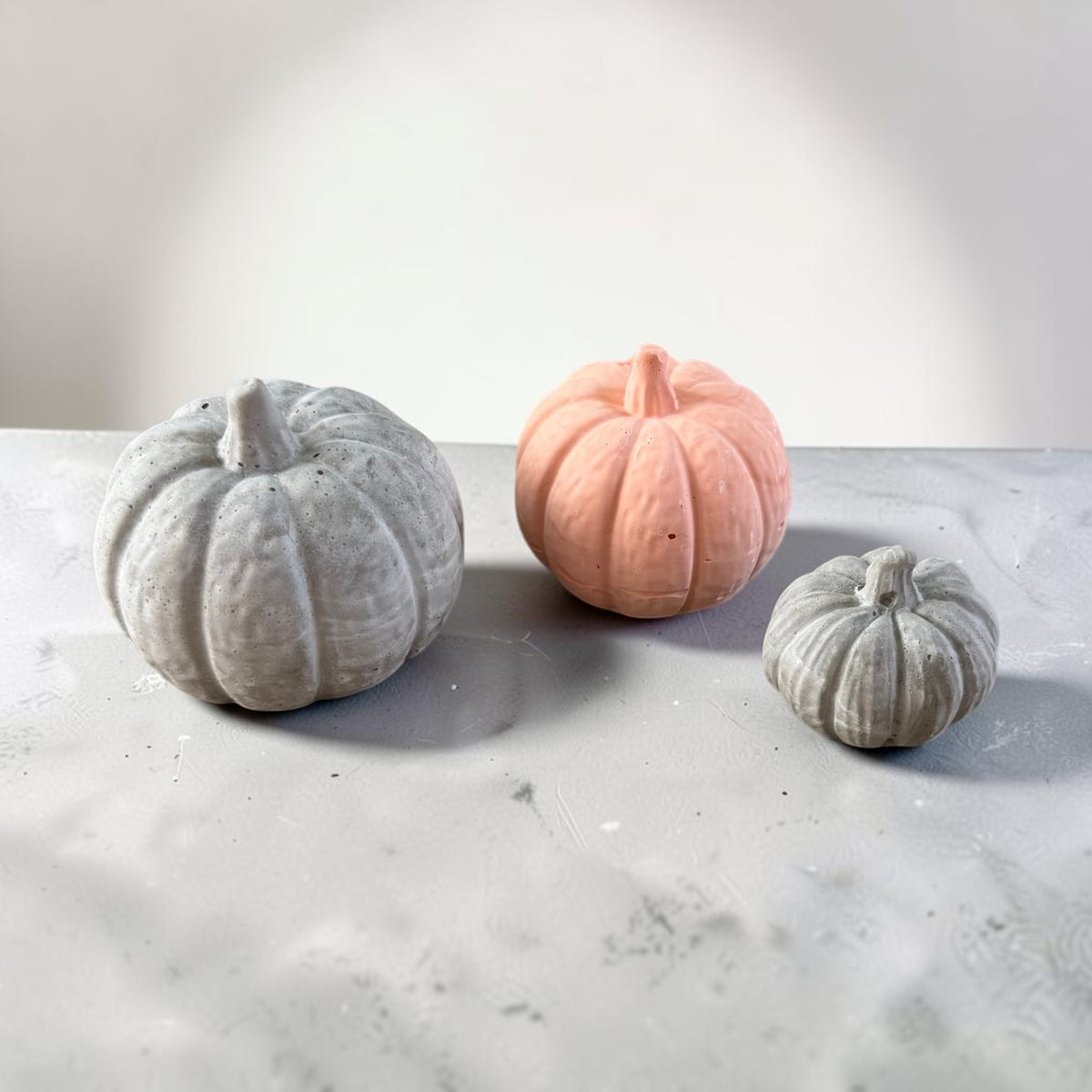Handmade Concrete Pumpkins: Set of 3