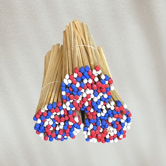 Red, White and Blue long fireplace matches 8"