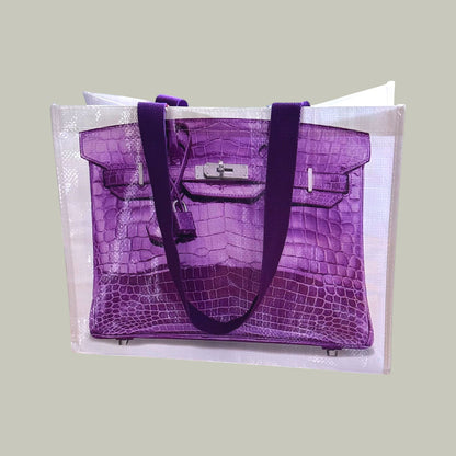 Designer looking tote with "Birkin" pattern