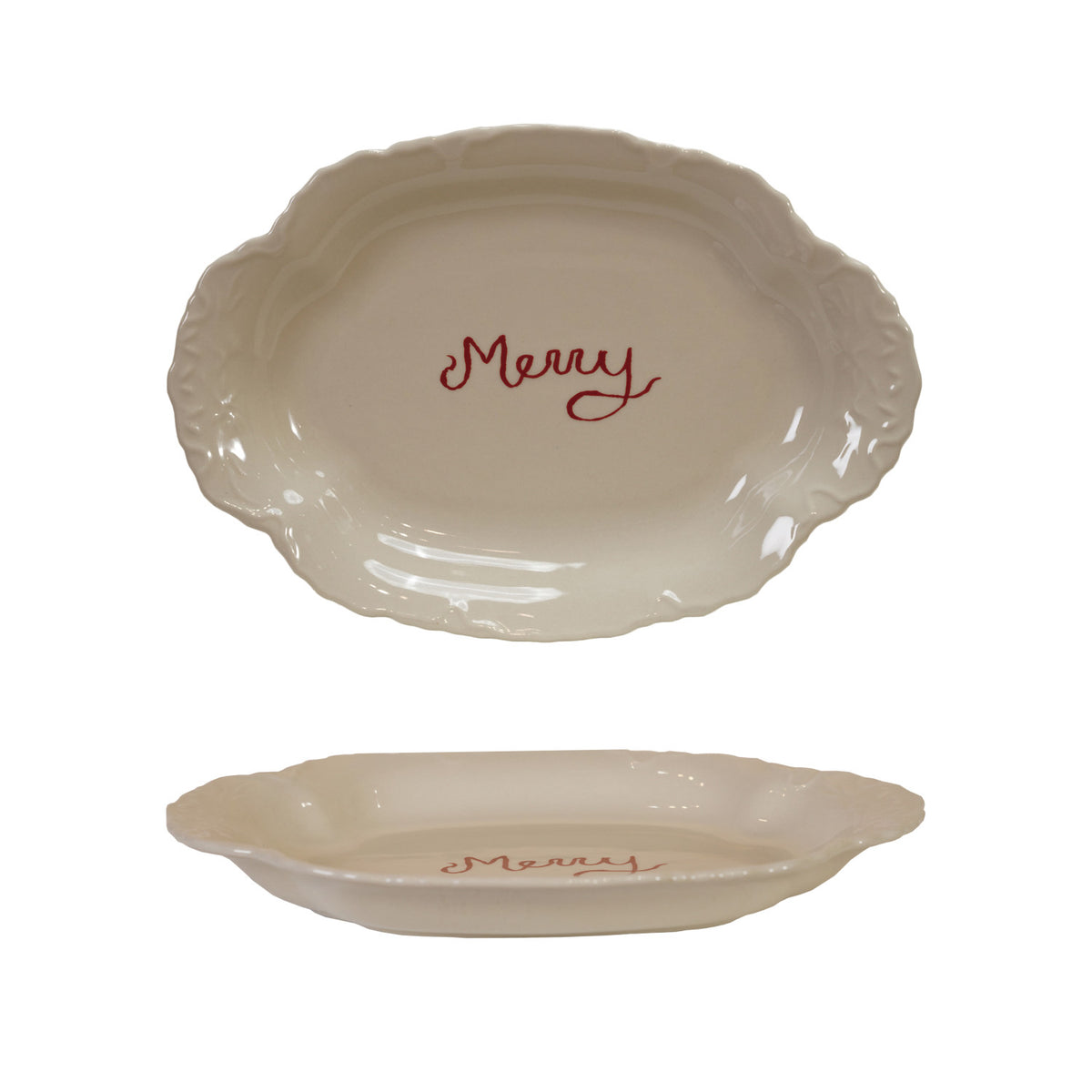 Scalloped "Merry" Serving Plate