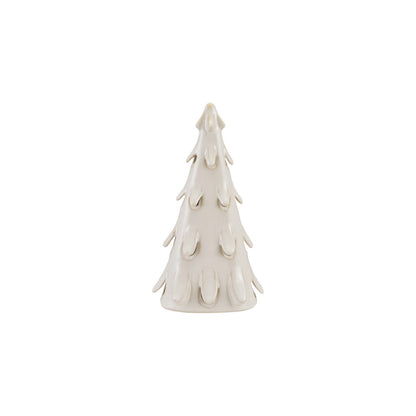 White ceramic Christmas tree with cut-outs with ED lighting 