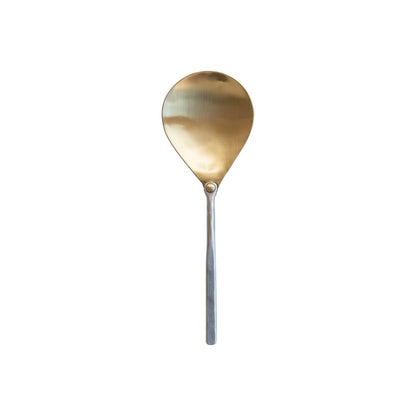 Brass Serving Spoon with Aluminum Handle, 7 3/4" L