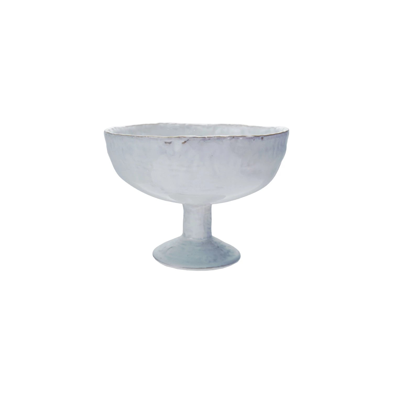 Ceramic footed bowl on a white background