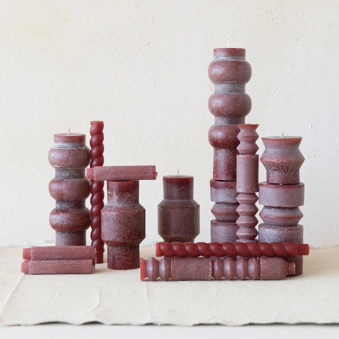 Modern Totem Pillar Candle Collection: Cranberry Harvest