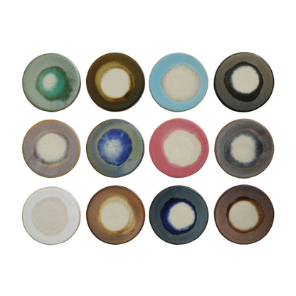 Reactive Glaze Stoneware Trivet & Coaster, 4.3" Diameter