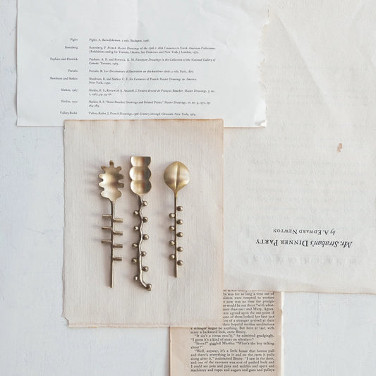 Brass Hobnail Funky Spoons