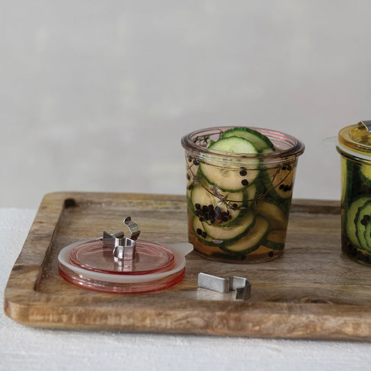 Food Storage Jar with Lid, Rubber Seal & 3 Metal Clamps, 4 Color Options