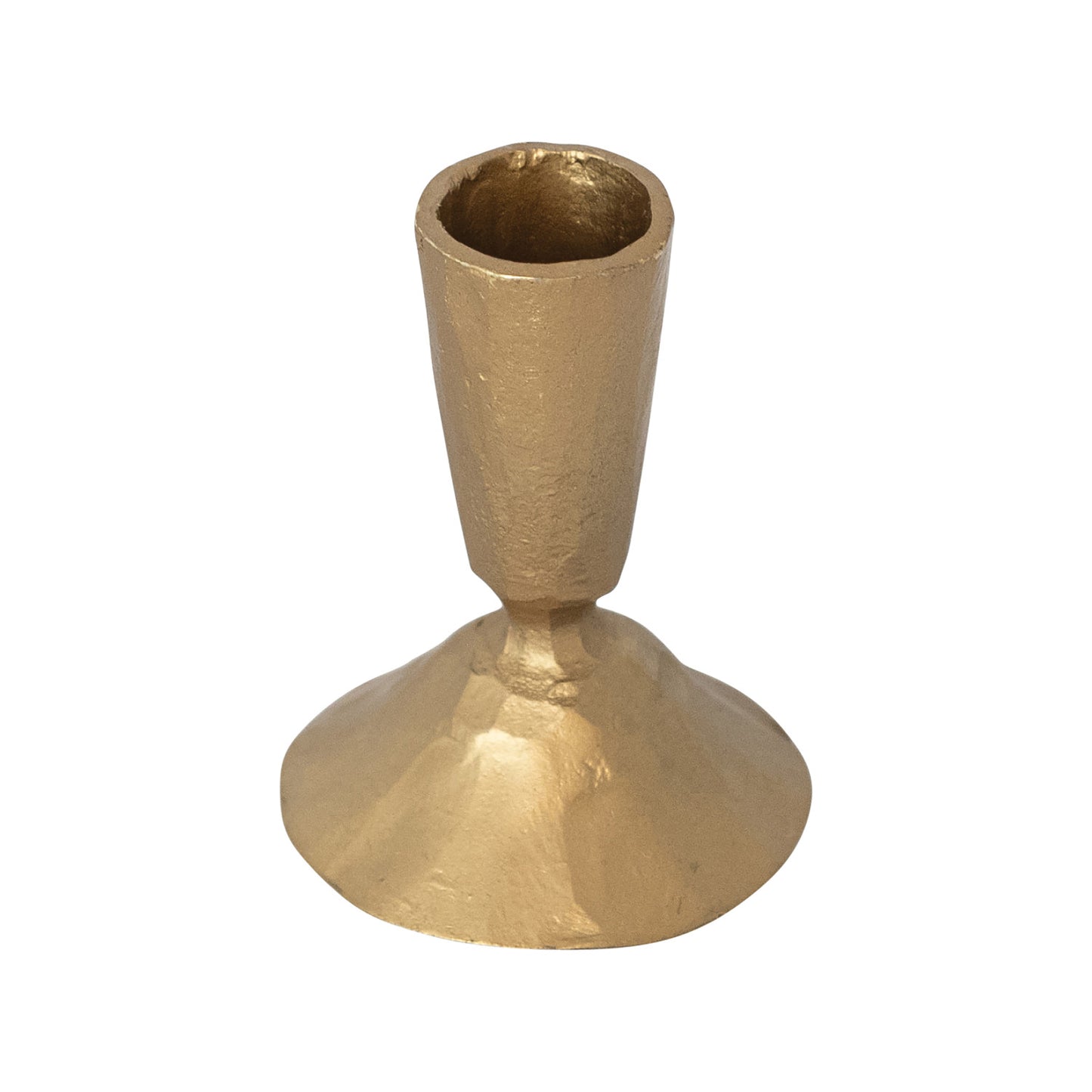 Hand Forged Cast Iron Taper Candle Holder- Gold, Holds 1/2" Taper