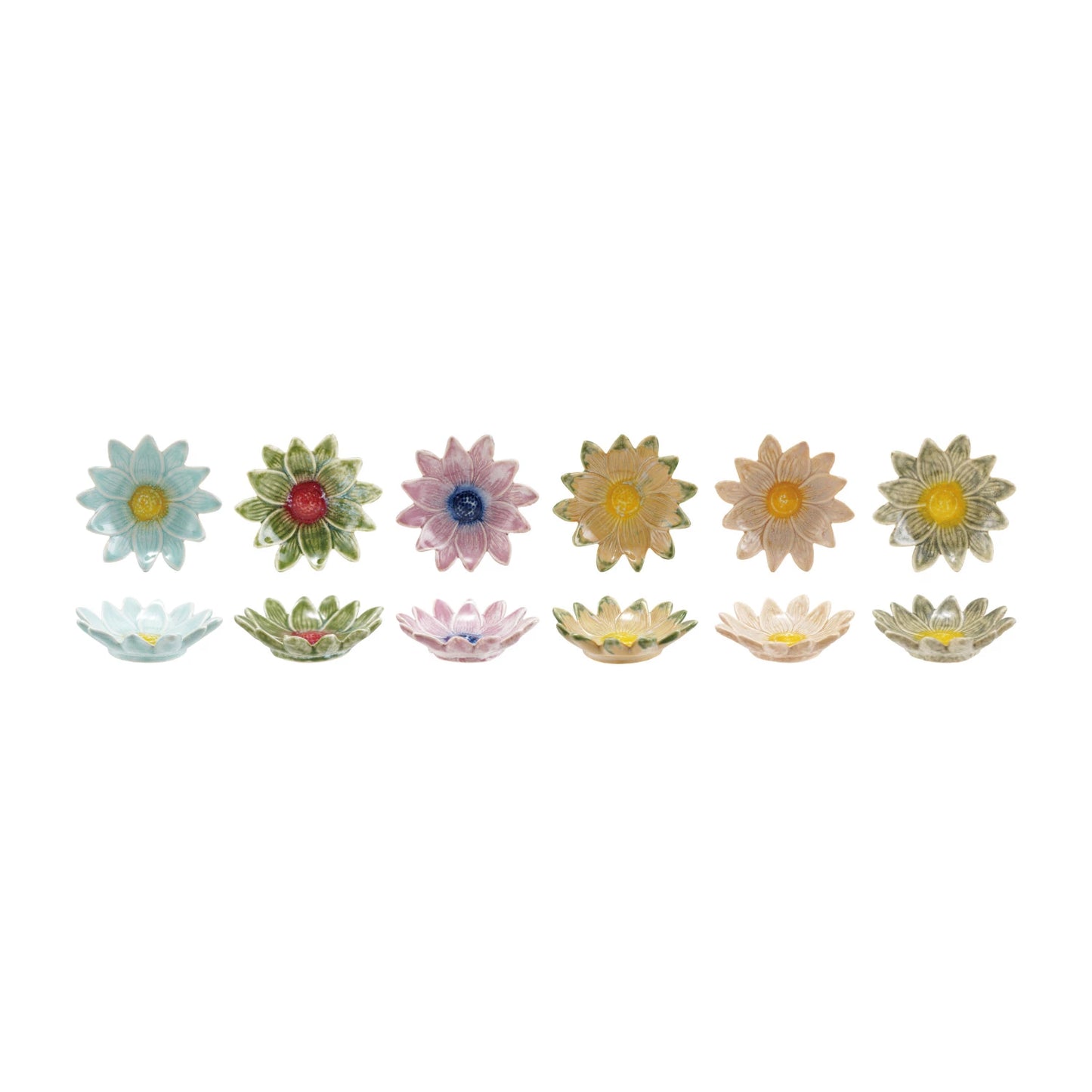 Bloom Mini Flower Dish with Reactive Glaze Finish