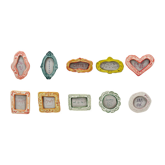 Set of colorful miniature magnet picture frames 