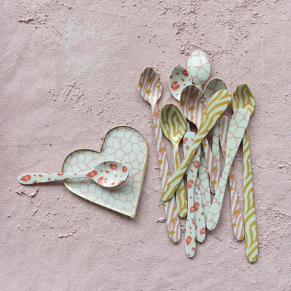 The Wild Collection Enameled Metal Heart Shaped Dish